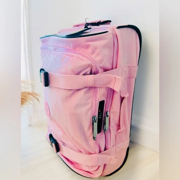 Kipling Aviana Suitcase S Travel Bag Rolling Carry-On Duffle & Luggage Lock Pink - Picture 1 of 12